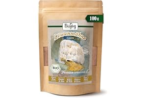 ‎BIOJOY Biojoy Organiczny Grzyb Lwia Grzywa w proszku (100 g), Lion’s Mane, Soplówka Jeżowata suszona i drobno mielona (Hericium erinaceus L.)