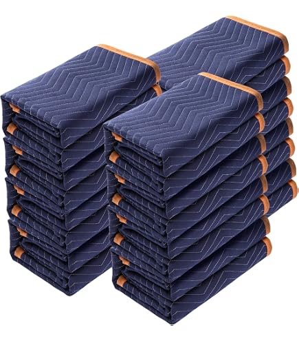 OFITURIA Couverture de déménagement, mesure 1,5 x 2 m, protège vos meubles des chocs et des déplacements, couverture réutilisable, couverture de déménagement d'une épaisseur de 3,6 mm (6 unités