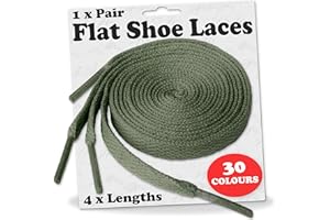 LACESTAR Flat Shoe Laces 8mm Wide for Trainers, Boots, Hi Tops, Football Boots, Shoelaces New Suitable for all brands including Nike Adidas Converse Puma Vans Reebok Adults or Kids