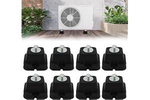 CISSIYOG 8stk Set Klimaanlagen StoßDäMpfer,Bodenkonsole DäMpfungssockel,Bodenkonsole 400Kg(4 for 200kg)(100x100x60mm), Klimaanlagen StoßDäMpfer FüR WäRmepumpe, Wasserdicht, Rutschfest