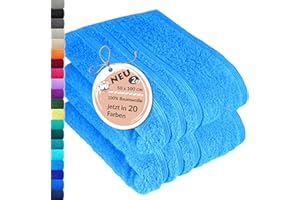 Lashuma Bad Handtuchset Baumwolle Blau - Capri, London 2X Kinder Handtuch 50x100 cm