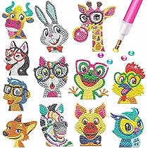 Diamant Painting Autocollant, Dinosaure Broderie Diamant 5D Peinture Pour Adultes Débutants- 18