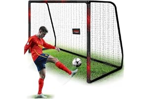 Neo-Sport Fotbollsmål fotbollsmål för barn och vuxna med skyddsfodral 300 x 200 x 120 cm svart vit hexagon