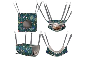 Hedgeink Frettchen Hängematten 4er Set – Waschbare Kuschelhöhle & Hängematte für Ratten, Meerschweinchen, Chinchilla – Kleintier Zubehör für Käfig, Nest, Tunnel & Schlafplatz