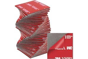 KURKIP 40 sztuk bardzo mocna dwustronna szkocka, dwustronna szkocka, wodoodporna i odporna na wysokie temperatury, odpowiednia do samochodu, zewnętrznego, napraw, mocowania, biura, kwadratu (30 mm x 30 mm)