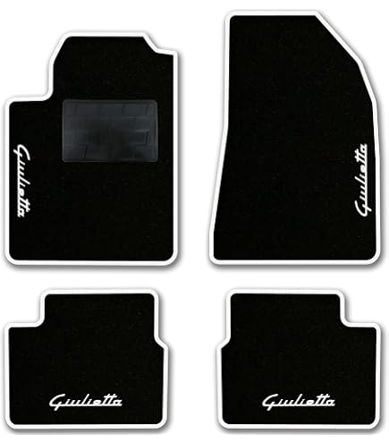 TPSUM006 - KIT 4 TAPPETINI AUTO SU MISURA PER ALFA ROMEO GIULIETTA 2010 MOQUETTE E GOMMA CON LOGO - TPSUM (Accessori e Manutenzione - Tappetini universali); TPSUM006