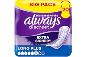 ‎ALWAYS DISCREET Always Discreet Inkontinenzeinlagen Für Frauen Long Plus 20 Stück Extra Sicher & Diskret