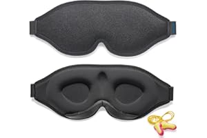 Trilancer Sleep Mask 2026, 3D Eye Mask for Men and Women, Black | 99.99% Light Blocking,Innovative Design, Comfortable Blackout Blindfold for Sleeping, Nap, Meditation, Travel, with Earplugs