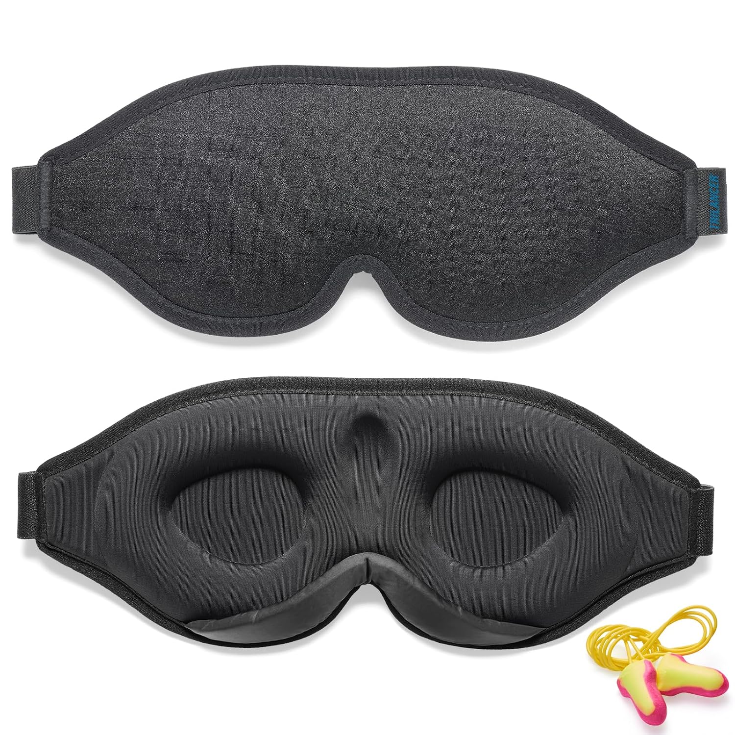 Innovatief (2024) nachtmasker voor mannen en vrouwen, lichtwerend slaapmasker voor slapen, dutjes, meditatie, reizen (zwart)