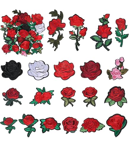 Pair Of Delicate Lace Roses Patches, Iron-on Or Sew In. Large Patch - Foto 11