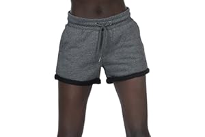 icyzone Femme Short de Sport, Pantalon Court pour Jogging Fitness Short d'entraînement décontracté avec Poches
