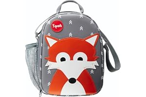 3 Sprouts - Children's Lunch Bag - Lunch Bag for Kids with Insulation - Cool Compartment for Lunch Box - Lunch Bag Nursery - Cool Bag for School and Excursions - Colourful Children's Lunch Bag - Fox