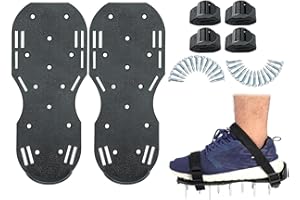 Chenivesss Lawn Aerator Sandales à ongles avec fermeture Velcro Chaussures de jardin aérifiantes Semelle à ongles Chaussures chape avec pointes de 42 mm, aérer la pelouse ou comme chaussures de chape