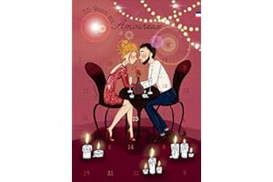 CALENDRIER EVENEMENT Carte amoureux - Calendrier de l'avant ou de l'après pour couple - 25 jeux coquins - Avent adulte - Français (ROSE)