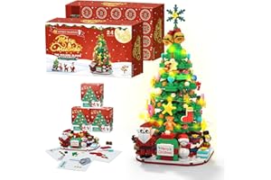 BLSFXROE Puzzle Adventskalender 2025 Kinder，Weihnachtsbaum Klemmbausteine Set mit USB Licht,24 Tage Weihnachts Countdown-Kalender,für Zuhause, Kinder Erwachsene Jungen Mädchen ab 8+ Jahren