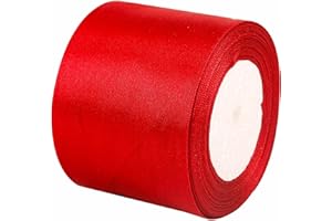 ZSYIULIA ﻿75mm Wide Red Solid Satin Ribbon for Gift Wrapping 25M Thick Ribbon for Crafting Christmas,Hair Bows, Bouquets,Cake,Wedding Car,Party Decoration