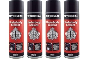 Tetroseal Aerosol Underbody Sealant x4 Car Underseal Spray 500ml Seal Protection Spray Simple black finish with a long lasting protective coating