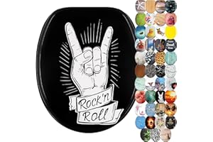 Sanilo WC Sitz mit Absenkautomatik, viele schöne Toilettendeckel zur Auswahl, hochwertige und stabile Qualität aus Holz (Rock 'n Roll)