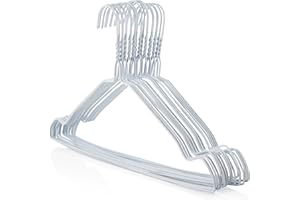 Hangerworld 50 Cintres 41cm Solides en Métal Blanc à Barre Pantalon et Encoches pour Accrocher Vos Vêtements