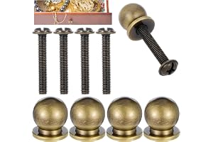 JJUNW Set med 4 runda miniknoppar i massiv mässing, skåp lådhandtag i metall, eleganta runda skåpknoppar i antik mässing för