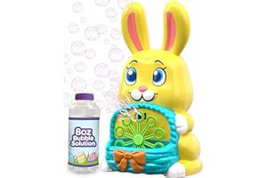 Move2Play, Easter Bunny Bubble Blower | Basket Stuffer | Bubble Machine | Toy for Toddlers, Boys and Girls | Indoor & Outdoor | Birthday Party | Summer Fun | Gift for Girl 1, 2, 3, 4+ Years Old