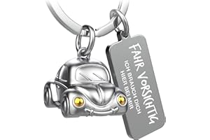 FABACH Portachiavi per auto con incisione – Angelo custode – Portachiavi angelo custode per automobilisti – regalo portafortuna, guida cautela – Fahr vorsichtig ich brauchen Dich