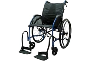 ‎BESCOMEDICAL Rollstuhl STRONGBACK - Leichtgewicht Faltrollstuhl - Transportrollstuhl mit Steckachsensystem und Trommelbremse - Sitzbreite 45 cm