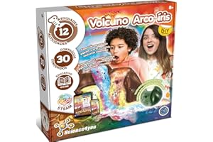 Science4you Tęczowy wulkan - Zrób świecący w ciemności wulkan dla dzieci, gry wulkan + 12 eksperymentów dla dzieci 8+ lat, zabawki edukacyjne, prezenty dla chłopca i dziewczynki 8 9 10+ lat