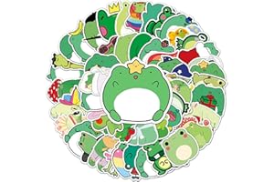 BRIC DODO Pegatinas de Ranas,50 Piezas Impermeable Vinilo Pegatinas para Monopatín Ordenador Portátil Equipaje Moto Bicicleta Guitarra Botellas de Agua Casco,Frog Pegatinas para Adultos,niños y niñas