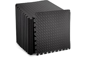 KAYMAN Tappetini antiscivolo per pavimento da palestra, ad incastro, in schiuma EVA, per esercizi a casa, studio, pesi, esercizi e yoga (60 x 60 cm)