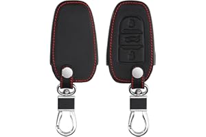 kwmobile Carcasa Compatible con Peugeot Citroen Llave de Coche Smartkey - Funda de Cuero sintético - Case para Mando Control de Auto Negro