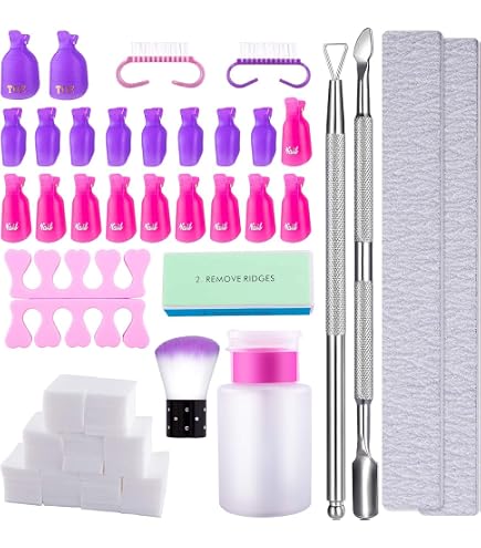 104-teiliges Gel-Nagellackentferner-Set – Mit Clips, Pads, Feilen & Nagelhautschieber