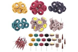 Swpeet - Set di 50 ruote abrasive abrasive, grana 80, gambo da 1/8", abrasiva, abrasiva, ruota abrasiva, 25 mm, 120, 180, 320, 400 grane, con gambo da 3 mm