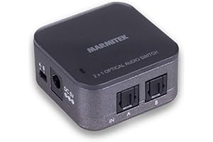 Toslink Audio Switch - Marmitek Connect TS21 - Audio Soft Optical - 2 In / 1 Out - S / PDIF - Frequenza di campionamento 192 kHz - Dolby Digital - DTS - Switch per cavi in ​​fibra ottica