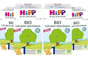 Hipp Biologique Lait 1 pour Nourrissons Bio 600 g - Lot de 4