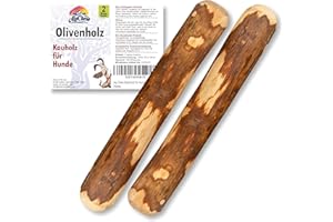 ALP CHEW Kauholz für Hunde Olivenholz Kleine 2 Stück Kauspielzeug für Hunde S