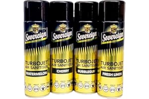 KAYTEX 4 x Bundle New Scents Sovereign Car Home Office Gym Turbojet Air Sanitiser Freshener Spray (Mix)