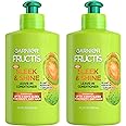 Garnier Fructis Sleek & Shine Intensely Smooth Leave-In Conditioning Cream, 10.2 Ounce (Pack Of 2 Count), Frizzy, Argan