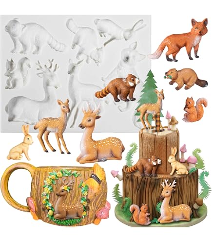 Moules Silicone Animaux 3D - 2 Pièces (Carré & Hexagonal) - Pour Chocolat, Fondant, Gelée - Qualité Alimentaire - 9
