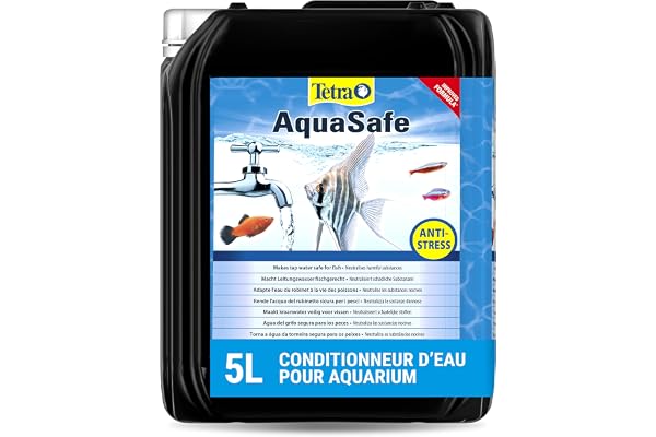 TETRA AquaSafe - Conditionneur d'Eau Naturel pour Poissons tropicaux -Agit en 5 mn - Eau Douce et Eau de Mer - Anti-Chlore - 5 L