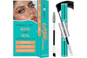 GEMERRY Lash Bond and Seal Waterproof Eyelash Glue for Cluster Lashes Individual Eyelash Glue Long Retention 2 in 1 DIY Eyelash Extensions Glue at Home Strong Hold 72-96 Hours