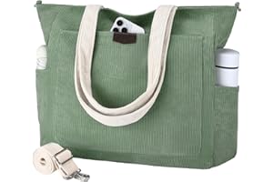 Chase Chic Bolso Mujer, Pana Bolso Bandolera Mujer Grande Tote Bag Universidad Casual Bolsa Ordenador Portátil Shopper Hombro