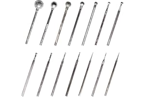 Albedel 0.5~8 mm Ball Sphere Head Diamond Burr Engraving Bits Grinding Mounted Point Carving Polishing for Rotary (Total 14 pcs)