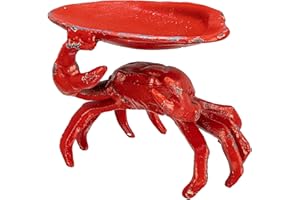 Creative Co-Op Distressed Red Decorative Cast Iron Crab Shaped Dish