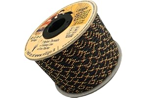 VILIGO Scout Cord - Tresse en nylon (3,8 mm) - Composé de 7 fils de nylon, 1 ligne et 1 fil de jute - Corde de survie, pour le camping et les activités de plein air (50 m, Night Storm)