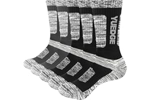 YUEDGE Men's 5 Pairs Wicking Breathable Cushion Comfortable Casual Crew Socks Multi Performance Walking Athletic Socks