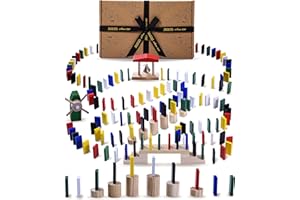 Jaques of London Wooden Domino Train Rally | 100% Wooden Dominoes for Children | Dominoes Rally Set Including Bridges, Bell tower and Windmill | Domino Run | Since 1795…