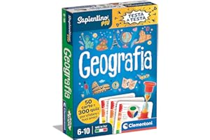 Clementoni Sapientino più - Testa a Testa Geografia, Gioco Educativo per Bambini 6-10 Anni, 300 Quiz Divertenti sulla Geografia dell'Italia e del Mondo, Made in Italy, Lingua Italiana, 16441