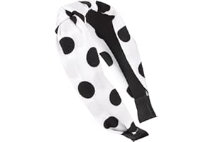 ‎AXY axy Haarreif mit Knoten-Vintage-Wunderschön Stirnband Haarschmuck Damen Haarreifen HR34 (Stil B - Weiss mit schwarzen Punkten)