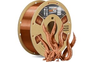 OVERTURE Seda PLA Filamento de 1,75 mm, Bobina de 1 kg (2,2 lb), Precisión Dimensional +/- 0.02 mm, Para Impresora 3D(Seda Cobre)